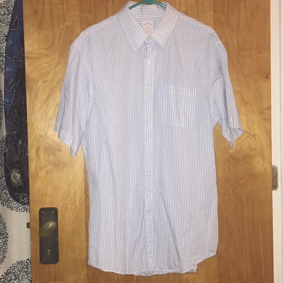 Men’s Aroors Brothers Short-Sleeve Button Down Shirt Size 17 1/2 - Picture 1 of 8